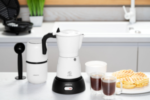 Coffee maker ARDESTO electric moka pot.  0.3l, ground, white