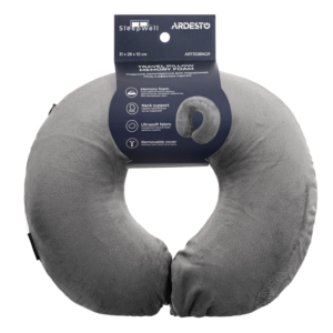 Orthopedic pillow ARDESTO Sleepwell Travel 31x28x10cm, for neck, memory foam, grey