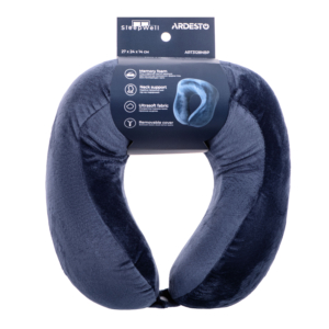 Orthopedic pillow ARDESTO Sleepwell Travel 27х24х14cm, for neck, memory foam, blue