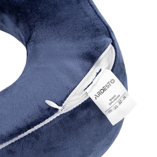 Orthopedic pillow ARDESTO Sleepwell Travel 27х24х14cm, for neck, memory foam, blue