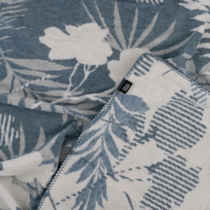 Blanket ARDESTO  Leonardo 150х200cm, 50% cotton, 30% polyester, 20% acrylic, leaves, blue