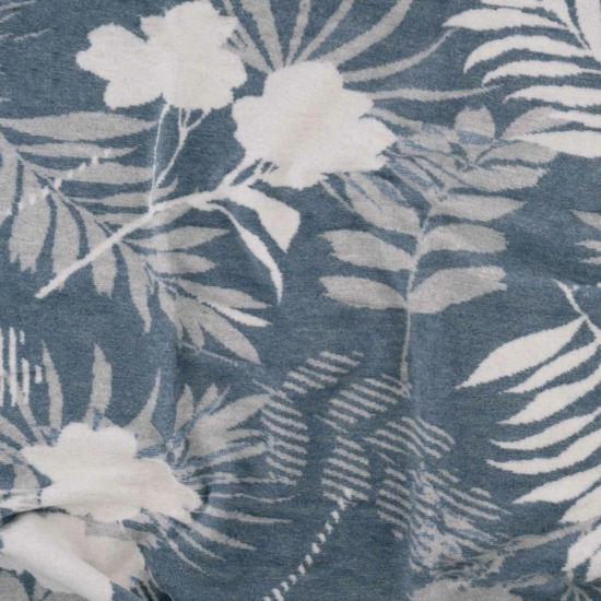 Blanket ARDESTO  Leonardo 150х200cm, 50% cotton, 30% polyester, 20% acrylic, leaves, blue