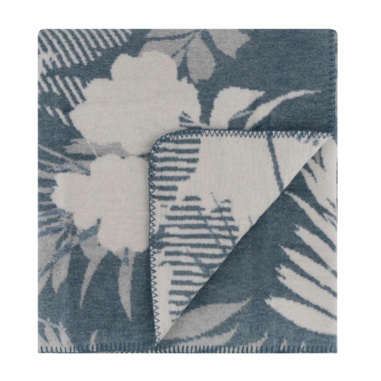 Blanket ARDESTO  Leonardo 200х220cm, 50% cotton, 30% polyester, 20% acrylic, leaves, blue