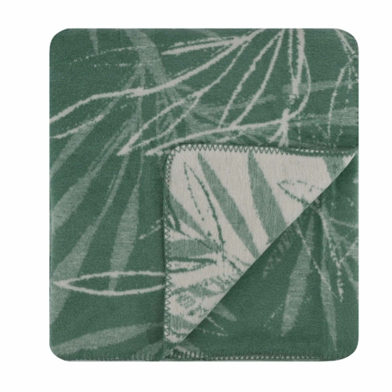 Blanket ARDESTO  Leonardo 150х200cm, 50% cotton, 30% polyester, 20% acrylic, leaves, green