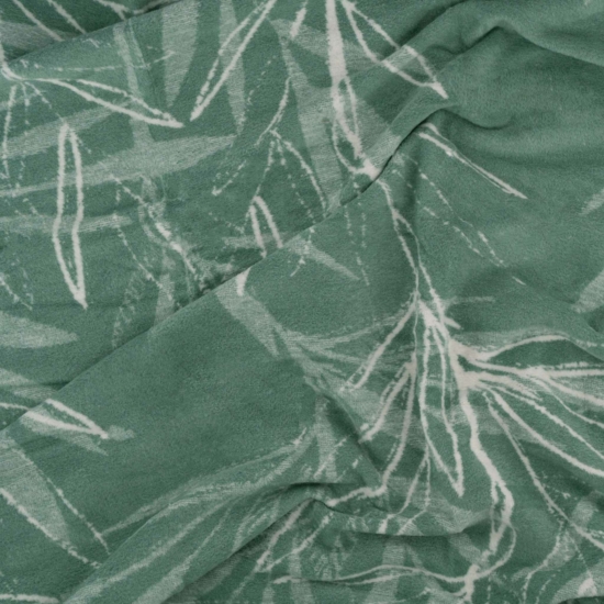 Blanket ARDESTO  Leonardo 200х220cm, 50% cotton, 30% polyester, 20% acrylic, leaves, green