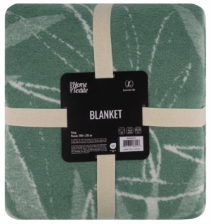 Blanket ARDESTO  Leonardo 200х220cm, 50% cotton, 30% polyester, 20% acrylic, leaves, green