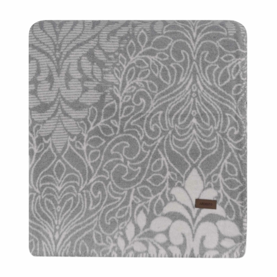 Blanket ARDESTO  Leonardo 200х220cm, 50% cotton, 30% polyester, 20% acrylic, monogram, grey