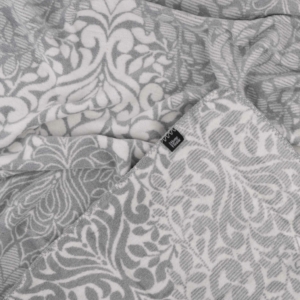 Blanket ARDESTO  Leonardo 200х220cm, 50% cotton, 30% polyester, 20% acrylic, monogram, grey