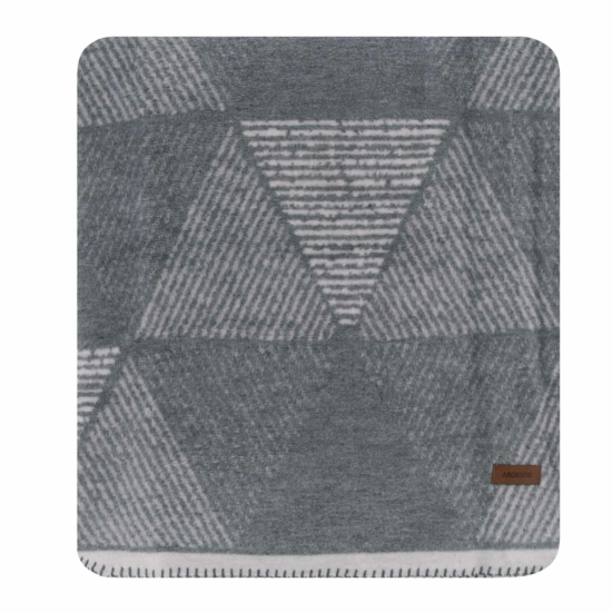 Blanket ARDESTO  Leonardo 150х200cm, 50% cotton, 30% polyester, 20% acrylic, geometry, grey
