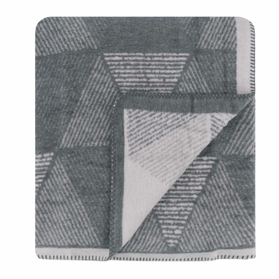 Blanket ARDESTO  Leonardo 150х200cm, 50% cotton, 30% polyester, 20% acrylic, geometry, grey