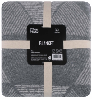 Blanket ARDESTO  Leonardo 150х200cm, 50% cotton, 30% polyester, 20% acrylic, geometry, grey