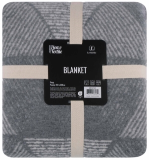 Blanket ARDESTO  Leonardo 200х220cm, 50% cotton, 30% polyester, 20% acrylic, geometry, grey