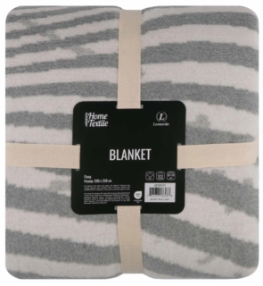 Blanket ARDESTO  Leonardo 200х220cm, 50% cotton, 30% polyester, 20% acrylic, wave, grey