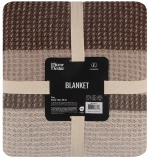 Blanket ARDESTO  Leonardo 150х200cm, 50% cotton, 30% polyester, 20% acrylic, pique, brown