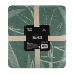 Blanket ARDESTO  Leonardo 150х200cm, 50% cotton, 30% polyester, 20% acrylic, leaves, green