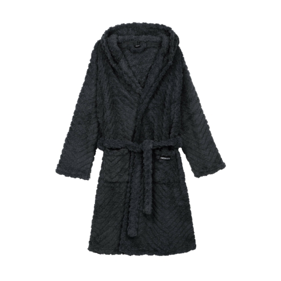 Халат жіночий ARDESTO Zigzag, розмір L/XL, 100% поліестер, сірий