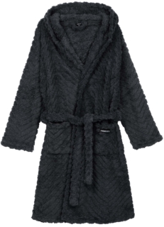 Халат жіночий ARDESTO Zigzag, розмір S/M, 100% поліестер, сірий