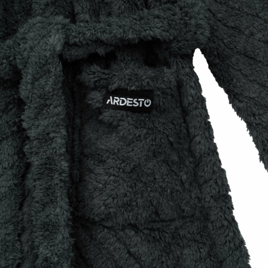 Халат жіночий ARDESTO Zigzag, розмір XXL, 100% поліестер, сірий