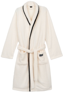 Халат жіночий ARDESTO Stripe, розмір L/XL, 100% поліестер, білий