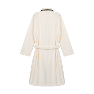 Women’s bathrobe ARDESTO Stripe, size S/M, 100% polyester, white