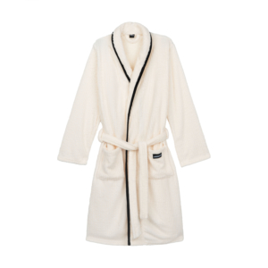 Women’s bathrobe ARDESTO Stripe, size XXL, 100% polyester, white