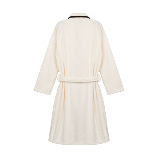 Women’s bathrobe ARDESTO Stripe, size XXL, 100% polyester, white