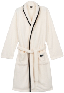 Халат жіночий ARDESTO Stripe, розмір XXL, 100% поліестер, білий