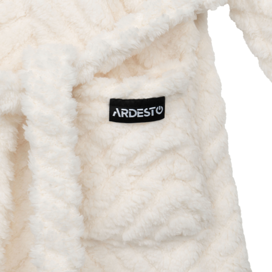 Халат жіночий ARDESTO Zigzag, розмір L/XL, 100% поліестер, білий