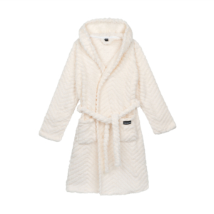 Халат жіночий ARDESTO Zigzag, розмір L/XL, 100% поліестер, білий