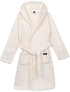 Халат жіночий ARDESTO Zigzag, розмір L/XL, 100% поліестер, білий