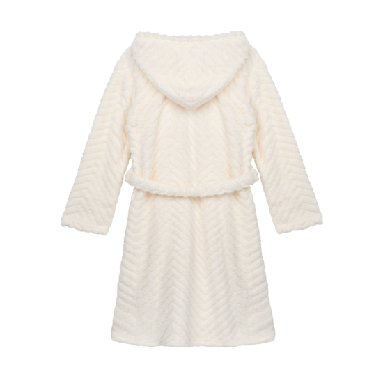 Халат жіночий ARDESTO Zigzag, розмір S/M, 100% поліестер, білий