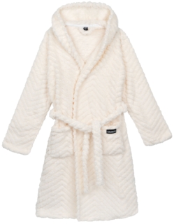 Халат жіночий ARDESTO Zigzag, розмір S/M, 100% поліестер, білий