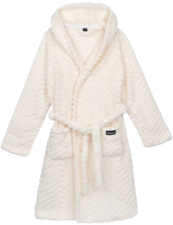 Халат жіночий ARDESTO Zigzag, розмір XXL, 100% поліестер, білий