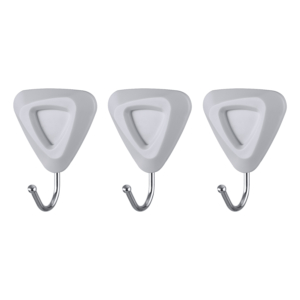 Set of self-adhesive hooks ARDESTO Triangle 3pcs, plastic, grey