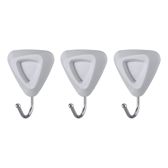 Set of self-adhesive hooks ARDESTO Triangle 3pcs, plastic, grey