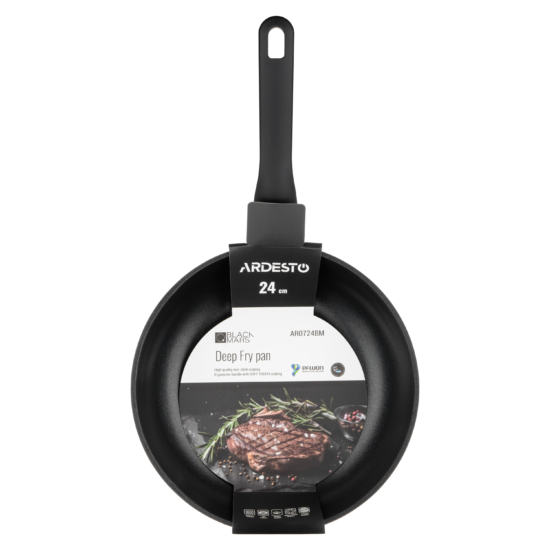 Ardesto Deep Fry pan Black Mars Mira, 24cm, aluminium, black