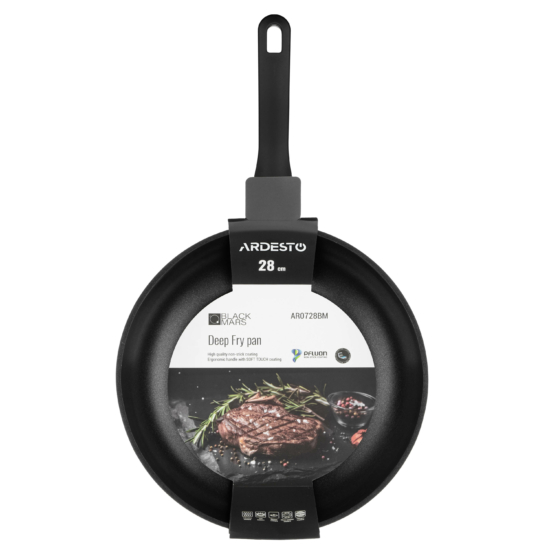 Ardesto Deep Fry pan Black Mars Mira, 28cm, aluminium, black