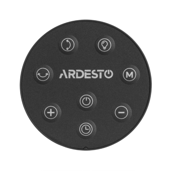 Floor fan ARDESTO FN-W1412EGR , 40 cm, 35 W, remote control, height 90-110 cm, 3D rotation, display, electric control, gray