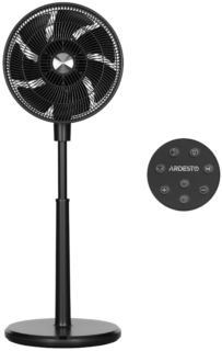Вентилятор ARDESTO FN-W1412EGR напольный, 40см, 35Вт, пульт ДУ, высота 90-110 см, 3D-вращение, дисплей, эл. упр-ие, серый