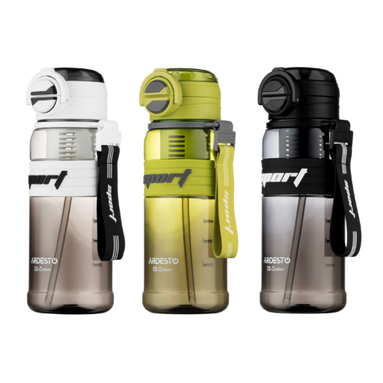 Бутылка для воды ARDESTO Urban 850мл, пластик, черный