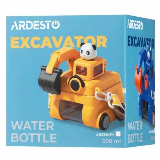 Бутылка для воды ARDESTO Excavator 500мл, пластик, желтый
