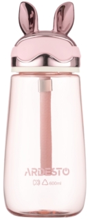 Бутылка для воды ARDESTO Bunny 600мл, пластик, розовый