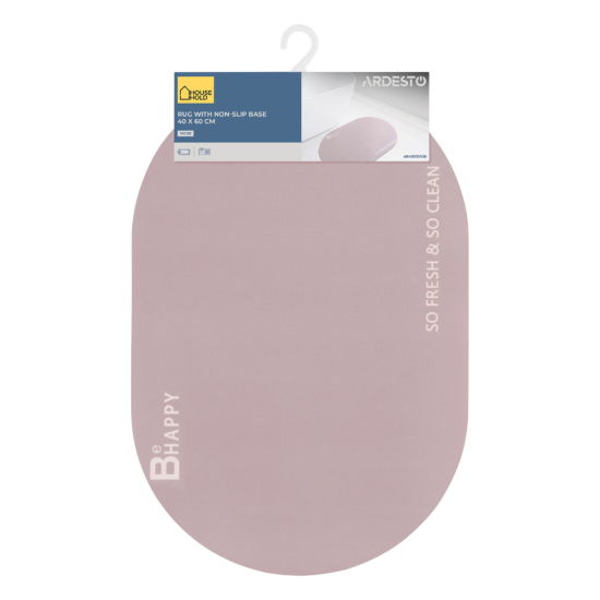 Rug with non-slip base ARDESTO Vigor 40x60cm, oval, polyester, beige