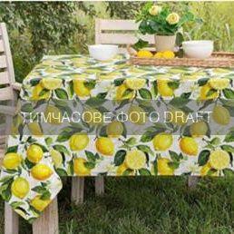 Tablecloth ARDESTO Sicilian lemons 140х180cm, 100% polyester, green