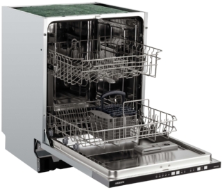 Dishwasher ARDESTO built-in, 12 place settings, A++, 60 cm, push-button control, floor light, 5 programs, grey
