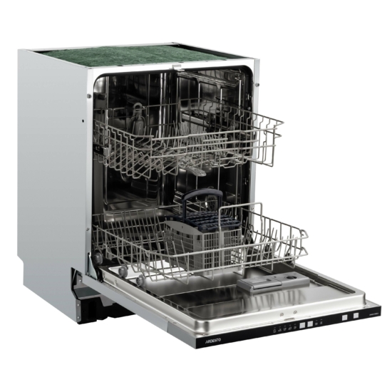 Dishwasher ARDESTO built-in, 12 place settings, A++, 60 cm, button control, LED display, floor beam indicator, 5 programs, grey