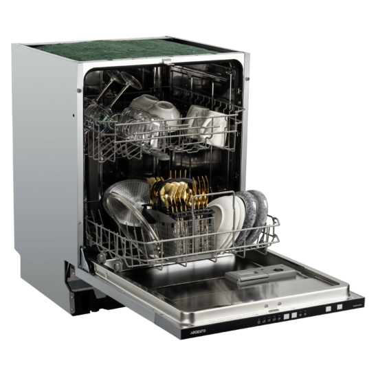 Dishwasher ARDESTO built-in, 12 place settings, A++, 60 cm, button control, LED display, floor beam indicator, 5 programs, grey