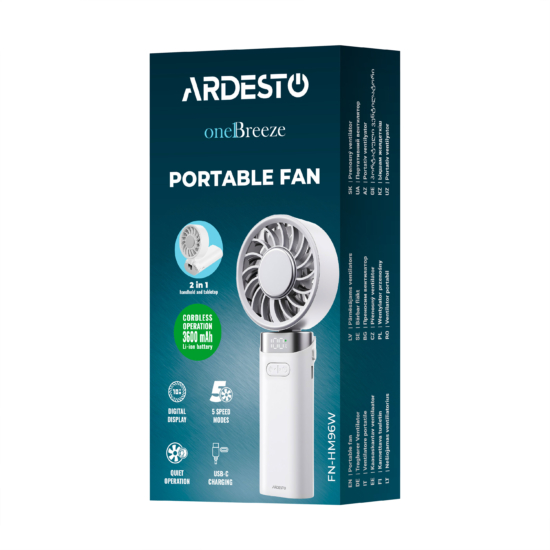 Portable handheld fan ARDESTO OneBreeze FN-HM96W