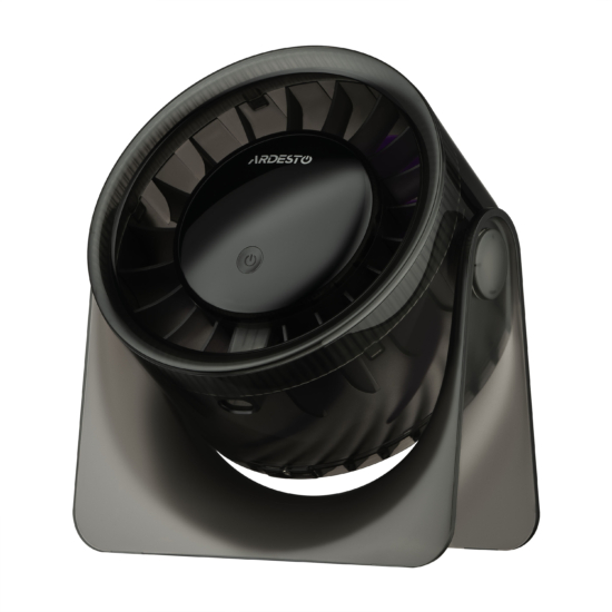 Вентилятор ARDESTO OneBreeze FT-M95B настільний, 12см, дисплей, акумулятор, USB-A Type-C, сірий