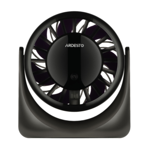 Вентилятор ARDESTO OneBreeze FT-M95B настільний, 12см, дисплей, акумулятор, USB-A Type-C, сірий